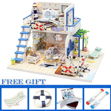 Load image into Gallery viewer, Cutebee DIY House Miniature with Furniture LED Music Dust Cover Model Building Blocks Toys for Children Casa De Boneca TD16
