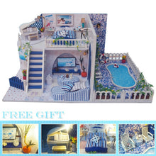 Load image into Gallery viewer, Cutebee DIY House Miniature with Furniture LED Music Dust Cover Model Building Blocks Toys for Children Casa De Boneca TD16
