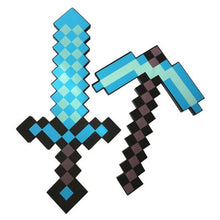 Load image into Gallery viewer, Newest design Size 45cm Minecrafted Blue Diamond Sword Soft EVA foam toys sword Gray Pickaxe For Children  children toys
