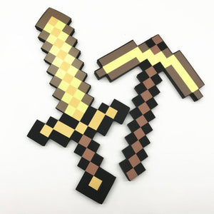 Newest design Size 45cm Minecrafted Blue Diamond Sword Soft EVA foam toys sword Gray Pickaxe For Children  children toys