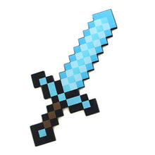 Load image into Gallery viewer, Newest design Size 45cm Minecrafted Blue Diamond Sword Soft EVA foam toys sword Gray Pickaxe For Children  children toys
